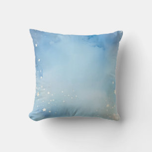 Cojín Decorativo Fondo de estrellas nocturnas de color acuático
