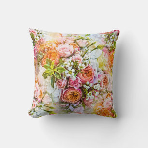 Cojín Decorativo Fondo de flores de verano, ramos de flores