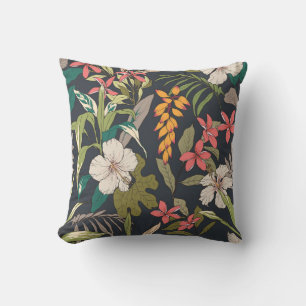 Cojín Decorativo Fondo de flores tropicales sin foco