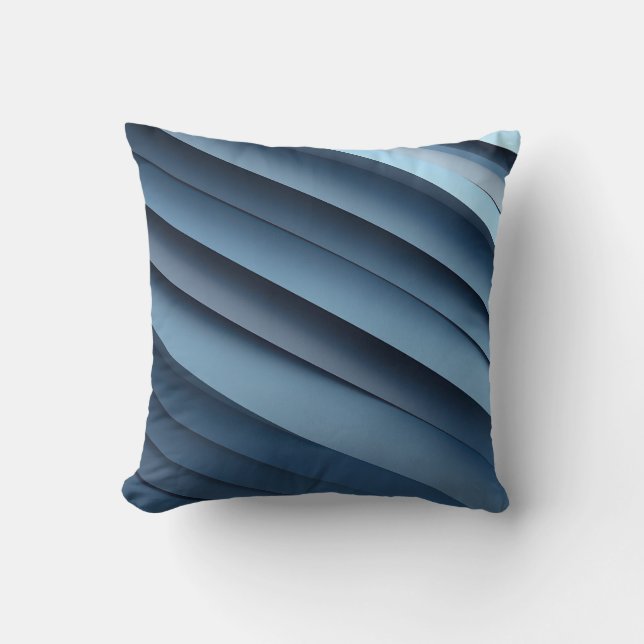 Cojín Decorativo Fondo de formas superpuestas en azul (Anverso)