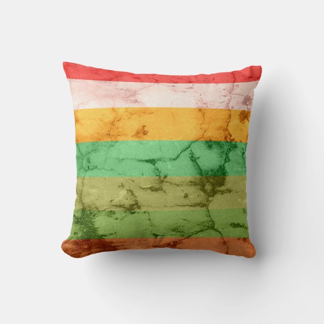 Cojín Decorativo Fondo de franjas gruesas del arco iris (Anverso)