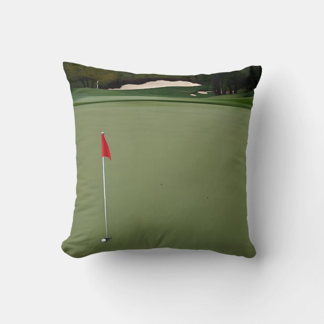 Cojín Decorativo Fondo de golf para acuarela casera (Anverso)