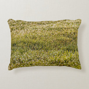 Cojín Decorativo Fondo de hierba verde de primavera fresca, con aro