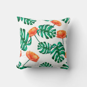 Cojín Decorativo fondo de ilustracion de acuarela transparente