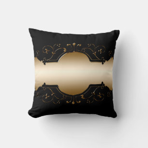 Cojín Decorativo Fondo de imagen dorado negro