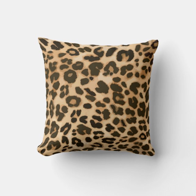 Cojín Decorativo Fondo de impresión de leopardo (Anverso)