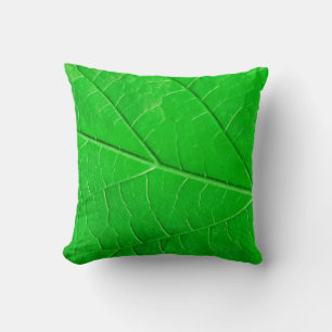 Cojín Decorativo Fondo de la planta de ecología de hoja verde macro