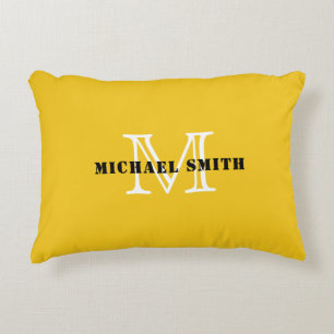 Cojín Decorativo Fondo de limón profundo monograma