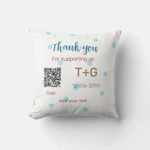 Cojín Decorativo Fondo de luna de miel Agregar código Q R nombre de