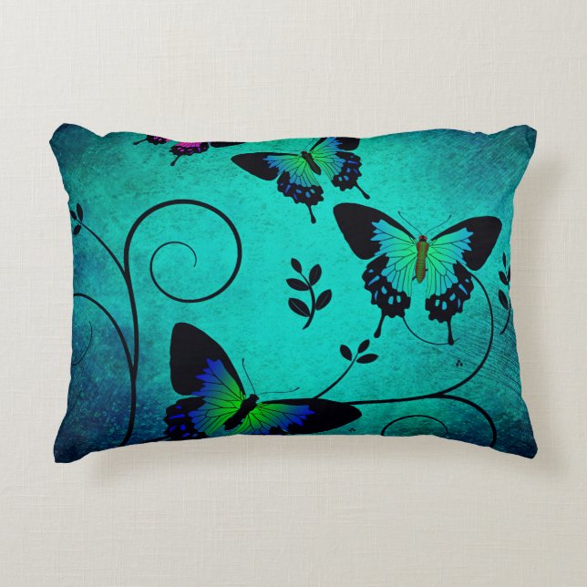 Cojín Decorativo Fondo de mariposas de textura (Anverso)