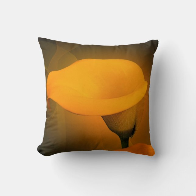 Cojín Decorativo Fondo De Masa Amarilla Calla Lily (Anverso)