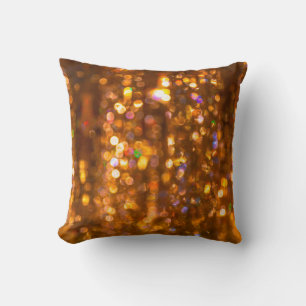 Cojín Decorativo Fondo de navidades abstractos de oro desenfocado