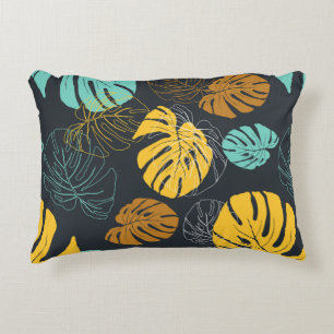 Cojín Decorativo fondo de pantalla transparente de hoja tropical 