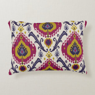 Cojín Decorativo Fondo de patrón ininterrumpido Ikat Patrón tradici