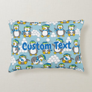 Cojín Decorativo Fondo de pequeños pingüinos