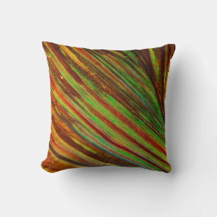 Cojín Decorativo Fondo de rayas de líneas de hoja