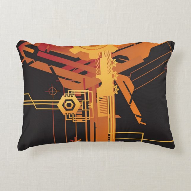 Cojín Decorativo Fondo de semitono técnico (Anverso)