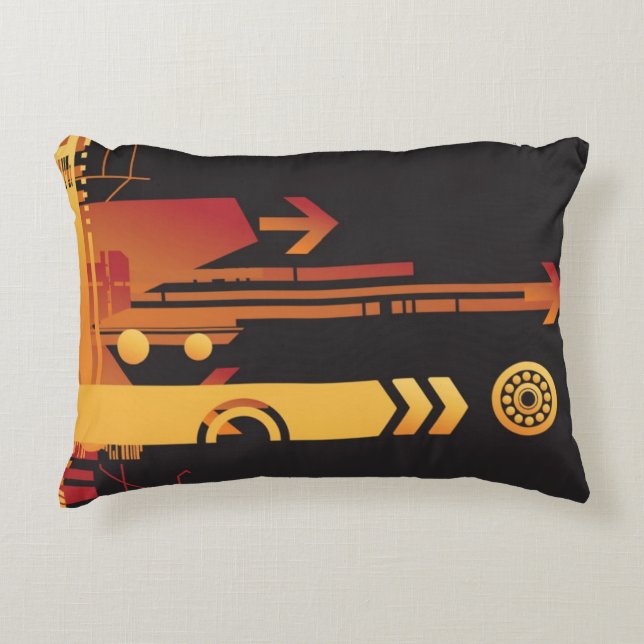 Cojín Decorativo Fondo de semitono técnico 2 (Anverso)