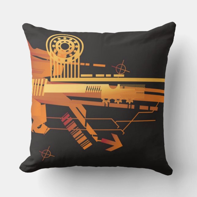 Cojín Decorativo Fondo de semitono técnico 6 (Anverso)