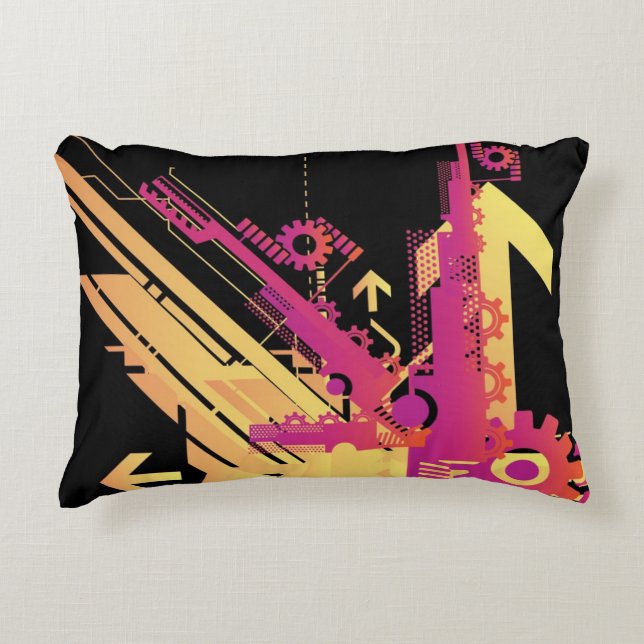 Cojín Decorativo Fondo de semitono técnico 7 (Anverso)