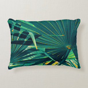 Cojín Decorativo Fondo de textura de hojas de palma tropical, a ray