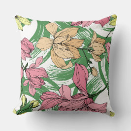 Cojín Decorativo Fondo de vegetación de pincel grande de fondo Magn