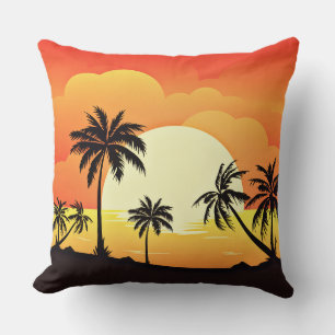 Cojín Decorativo Fondo de verano con palmeras-32134