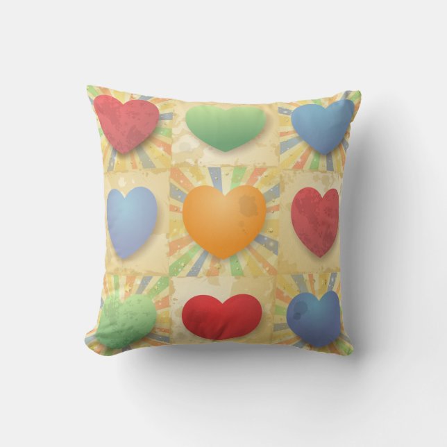 Cojín Decorativo Fondo del corazón (Anverso)