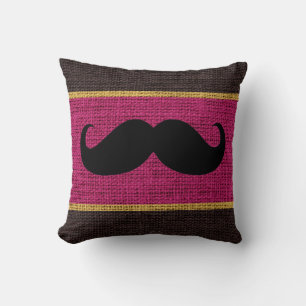 Cojín Decorativo Fondo del jugo morado del bigote negro Pansy Burla