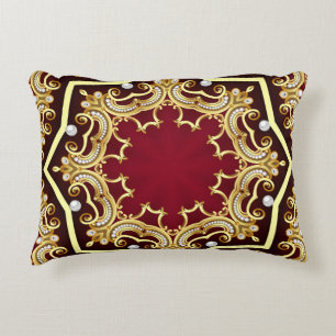 Cojín Decorativo Fondo del marco de color dorado de la Perla