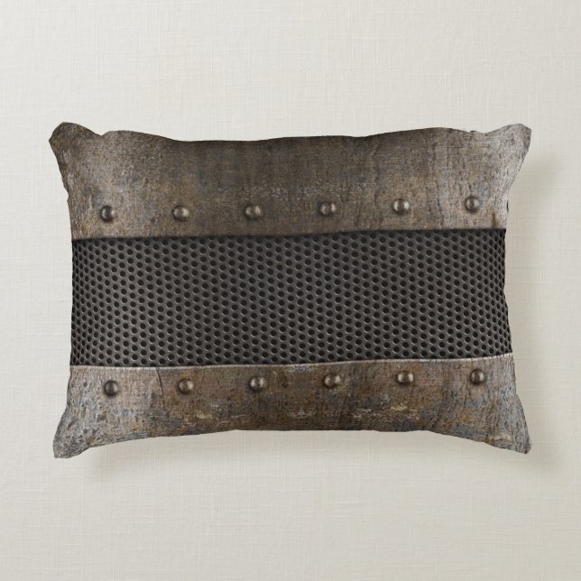 Cojín Decorativo Fondo del metal del Grunge (Anverso)