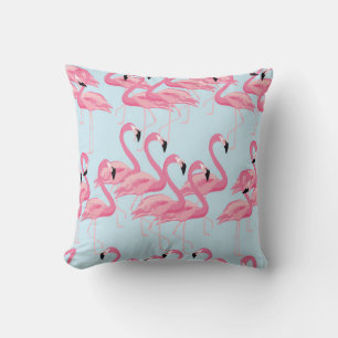 Cojín Decorativo Fondo del patrón fluido del ave flamingo tropical