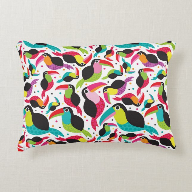 Cojín Decorativo fondo exótico de pájaro toscano (Anverso)