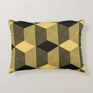 Cojín Decorativo Fondo geométrico abstracto. Malla hexagonal con