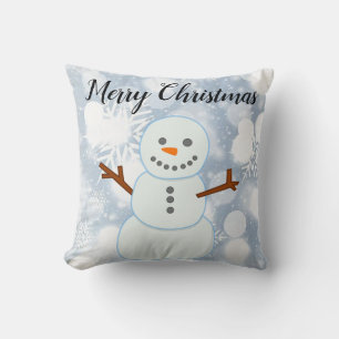 Cojín Decorativo Fondo gris Purpurinoso con copos de nieve y nieve