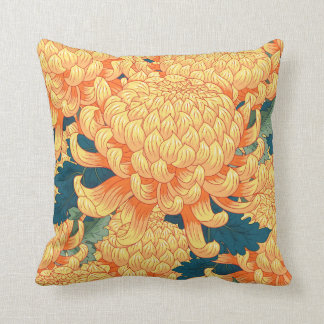 Cojín Decorativo Fondo inmaculado con flores amarillas japonesas