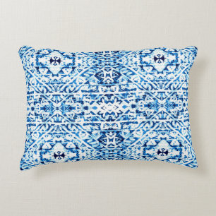 Cojín Decorativo Fondo invernal. Mano de color de agua pintada azul