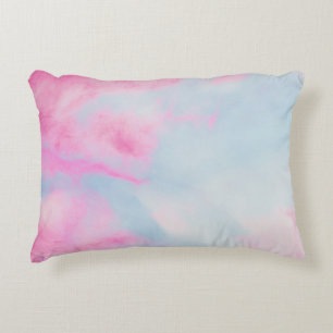 COJÍN DECORATIVO FONDO MARCADO ROSA Y AZUL