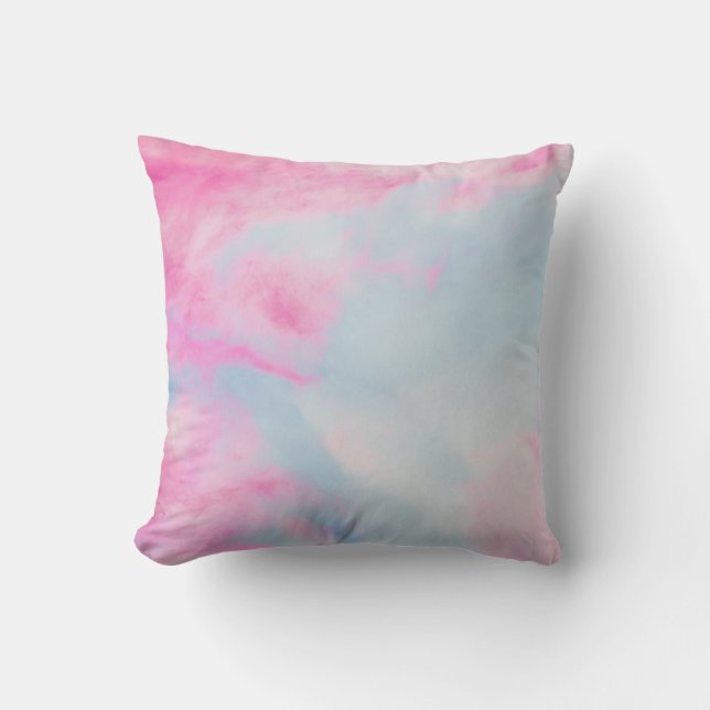 COJÍN DECORATIVO FONDO MARCADO ROSA Y AZUL (Anverso)