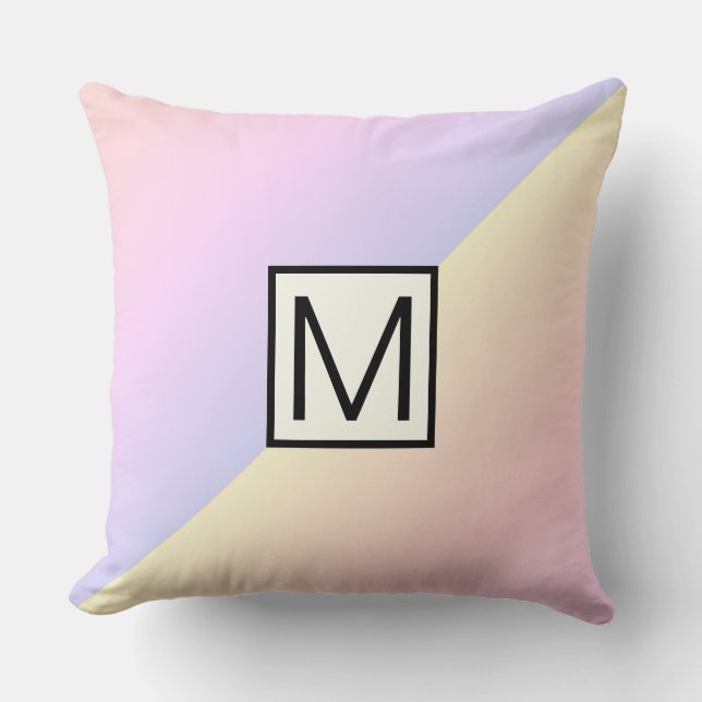 Cojín Decorativo Fondo Monograma Arcoiris Moderno #2 (Anverso)