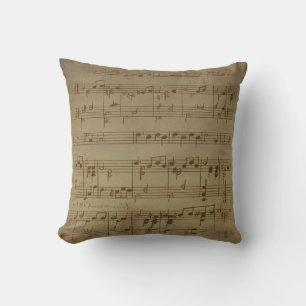 Cojín Decorativo Fondo musical de hojas de época