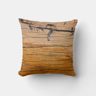 Cojín Decorativo Fondo natural de madera, trozo de madera y t orgán