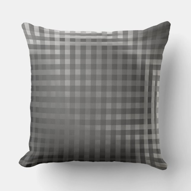 Cojín Decorativo fondo negro y blanco a cuadros (Anverso)