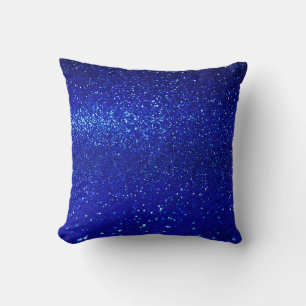 Cojín Decorativo Fondo purpurina azul brillante abstracto