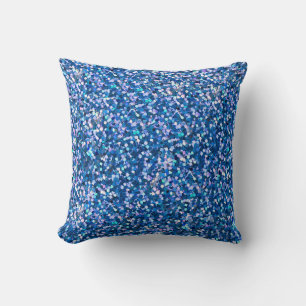 Cojín Decorativo Fondo purpurina Azul. Fondo relleno con sh