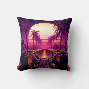 Cojín Decorativo Fondo retro futurista de ciencia ficción de los añ