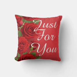 Cojín Decorativo fondo romántico de rosa roja de San Valentín diseñ
