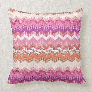 Cojín Decorativo Fondo rosado del zigzag
