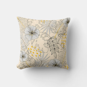Cojín Decorativo Fondo sin igual con plantas, hojas y flores