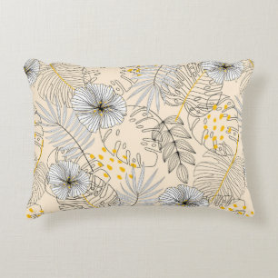 Cojín Decorativo Fondo sin igual con plantas, hojas y flores